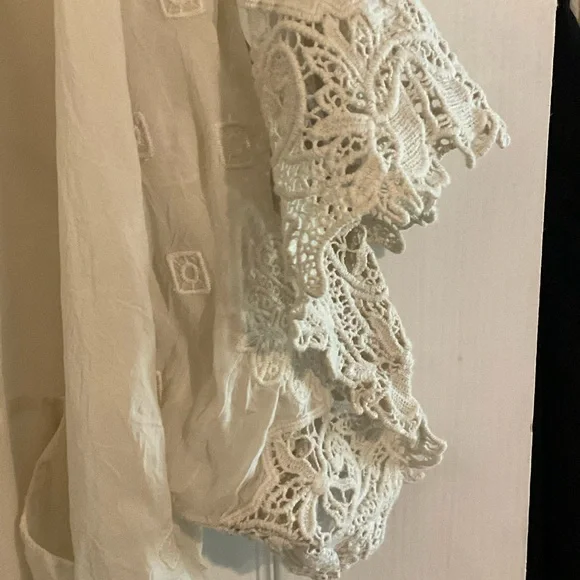 Johnny Was Cream Lace Trim Cardigan - Picture 3 of 4